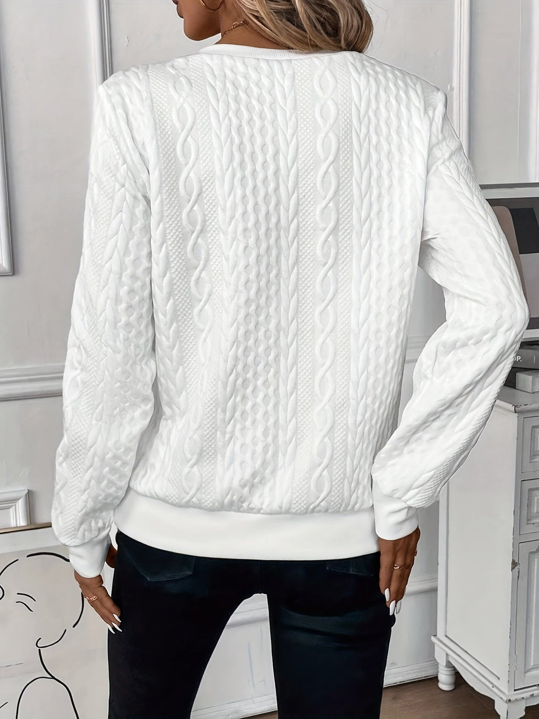 SADIE - CABLE KNIT HALF ZIP SWEATER