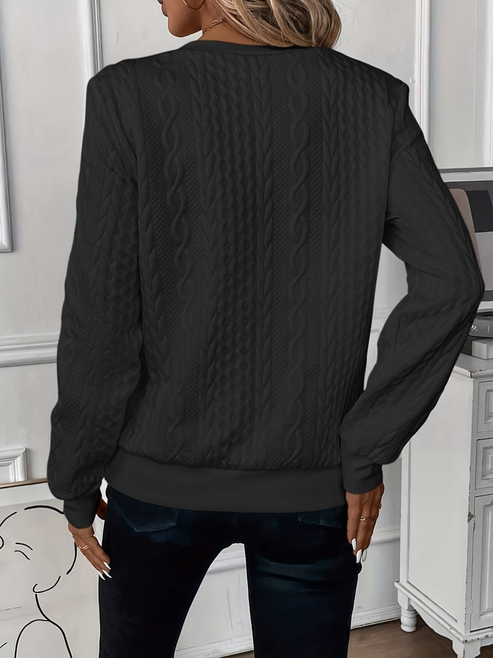 SADIE - CABLE KNIT HALF ZIP SWEATER