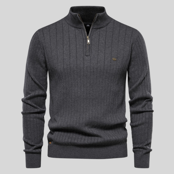 HERITAGE KNIT HALF ZIP SWEATER