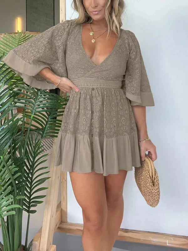 AURORA - RUFFLED ROMPER DRESS