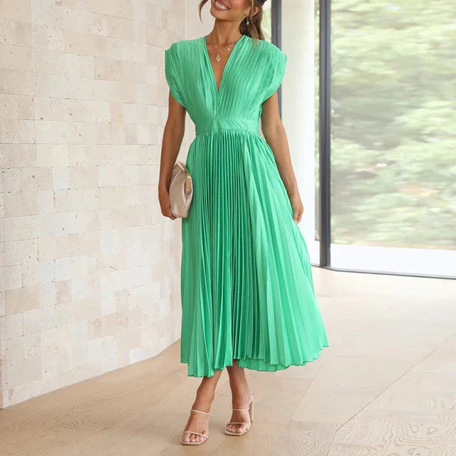 RENEE - ELEGANT PLEATED MAXI DRESS