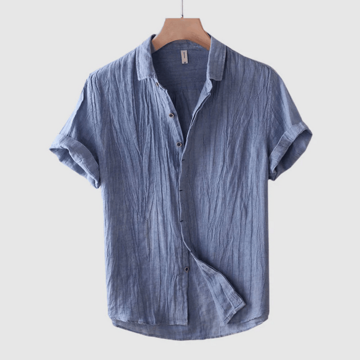 SAINT - WRINKLE-EFFECT LINEN SHIRT