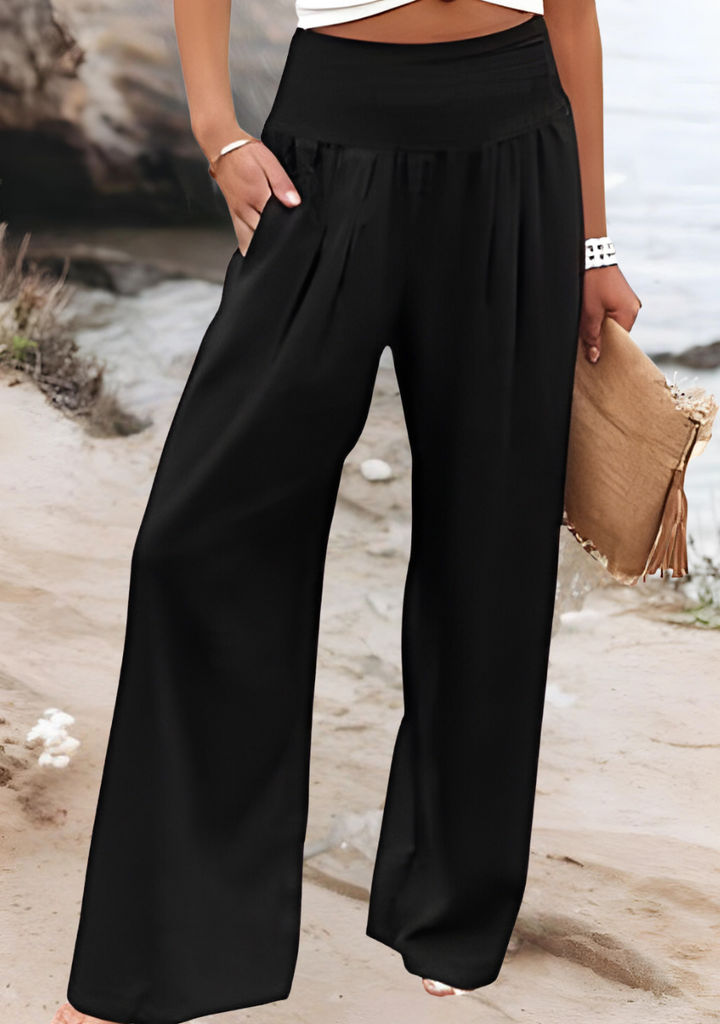 BLANCA - LINEN WIDE LEG TROUSERS