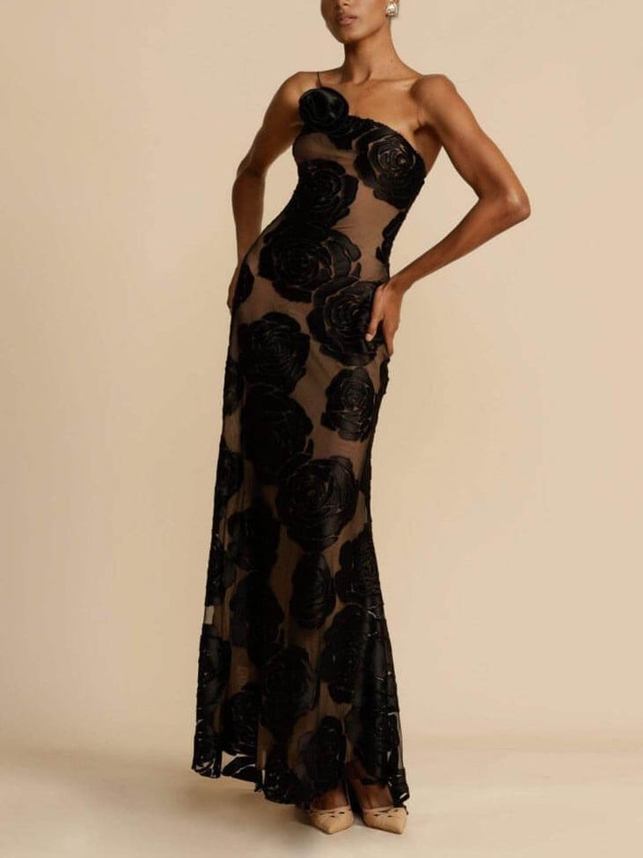 SEPHORA - BLACK FLORAL MAXI DRESS