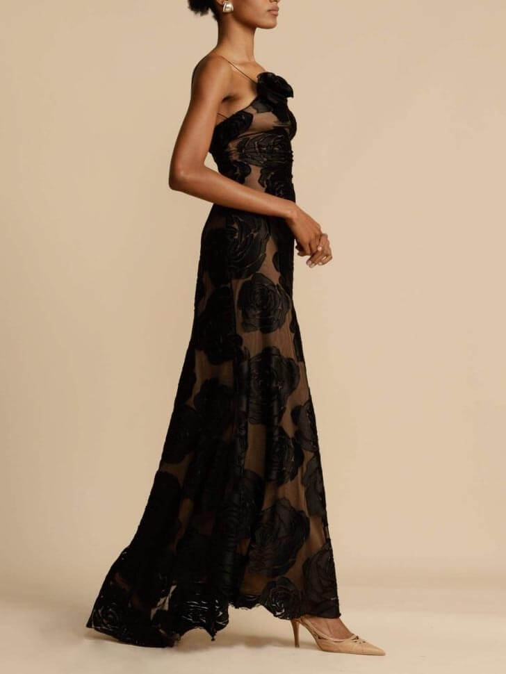 SEPHORA - BLACK FLORAL MAXI DRESS