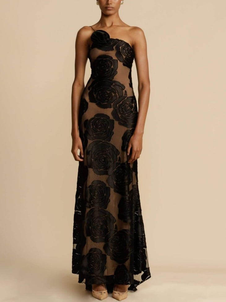 SEPHORA - BLACK FLORAL MAXI DRESS