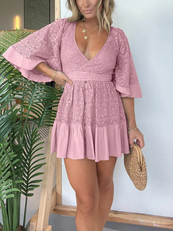 AURORA - RUFFLED ROMPER DRESS