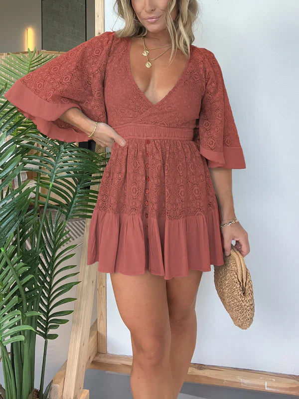 AURORA - RUFFLED ROMPER DRESS