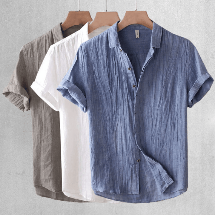 SAINT - WRINKLE-EFFECT LINEN SHIRT