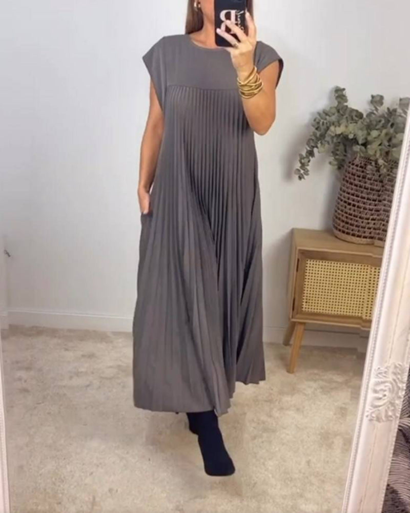 FLEUR - PLEATED LONG MAXI DRESS