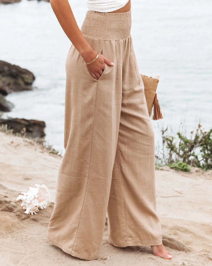 BLANCA - LINEN WIDE LEG TROUSERS