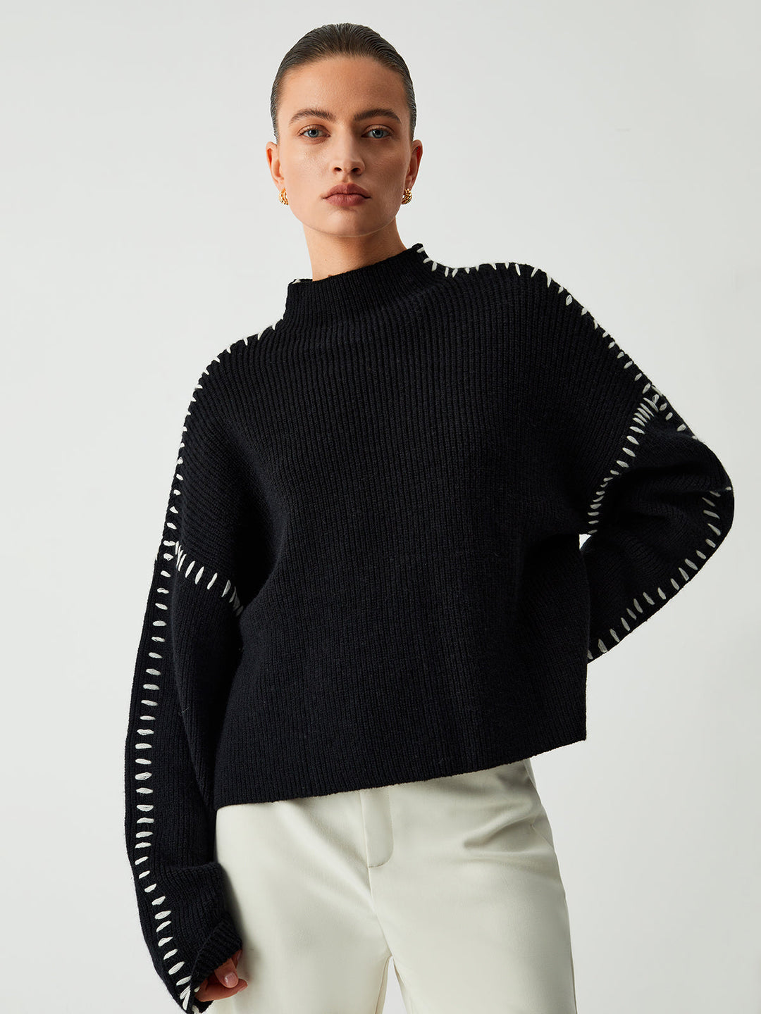 MARSTON - CONTRAST STITCH SWEATER