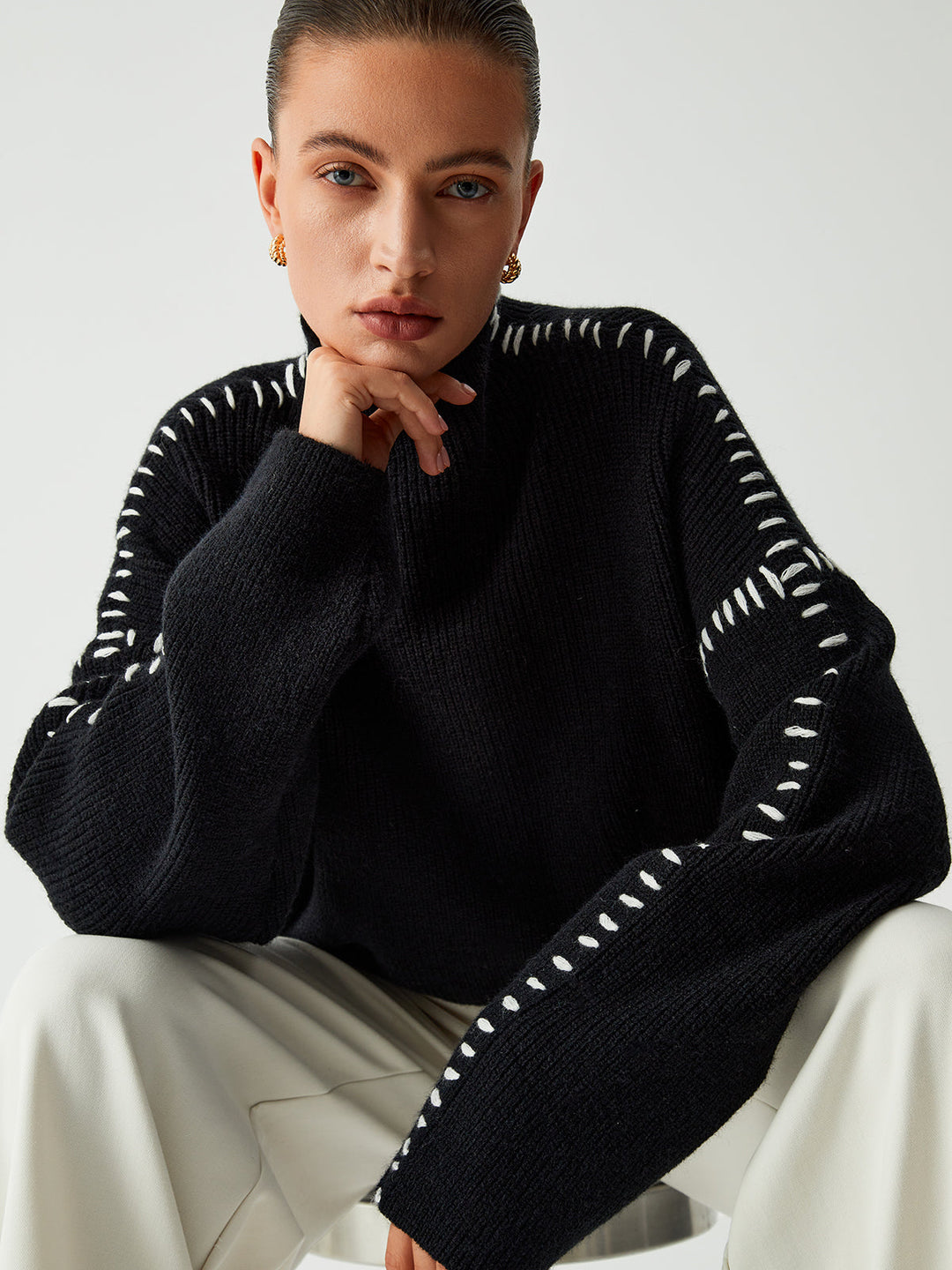 MARSTON - CONTRAST STITCH SWEATER