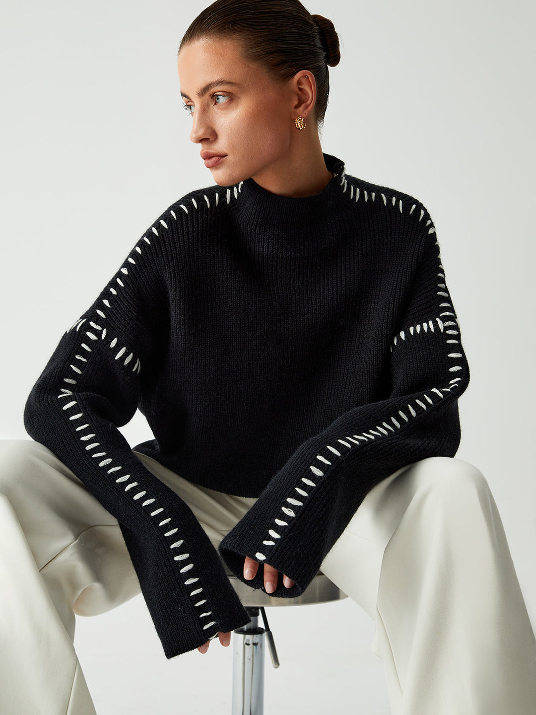 MARSTON - CONTRAST STITCH SWEATER