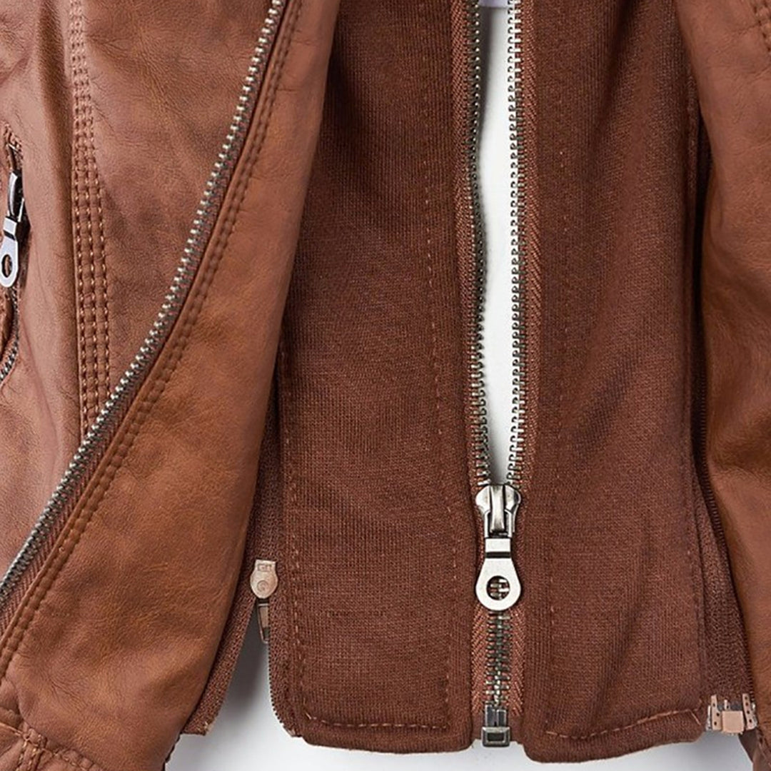 DEMI - HOODED LEATHER JACKET