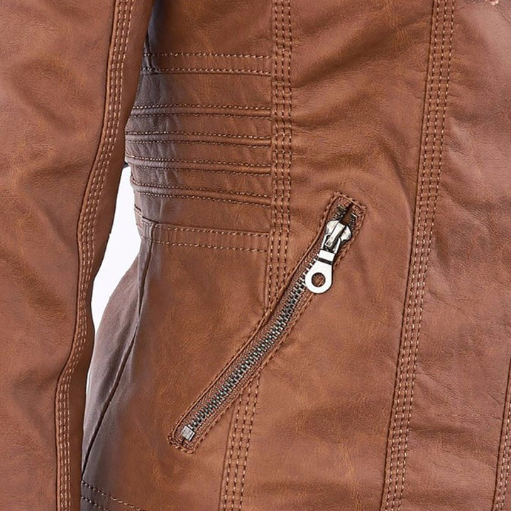 DEMI - HOODED LEATHER JACKET