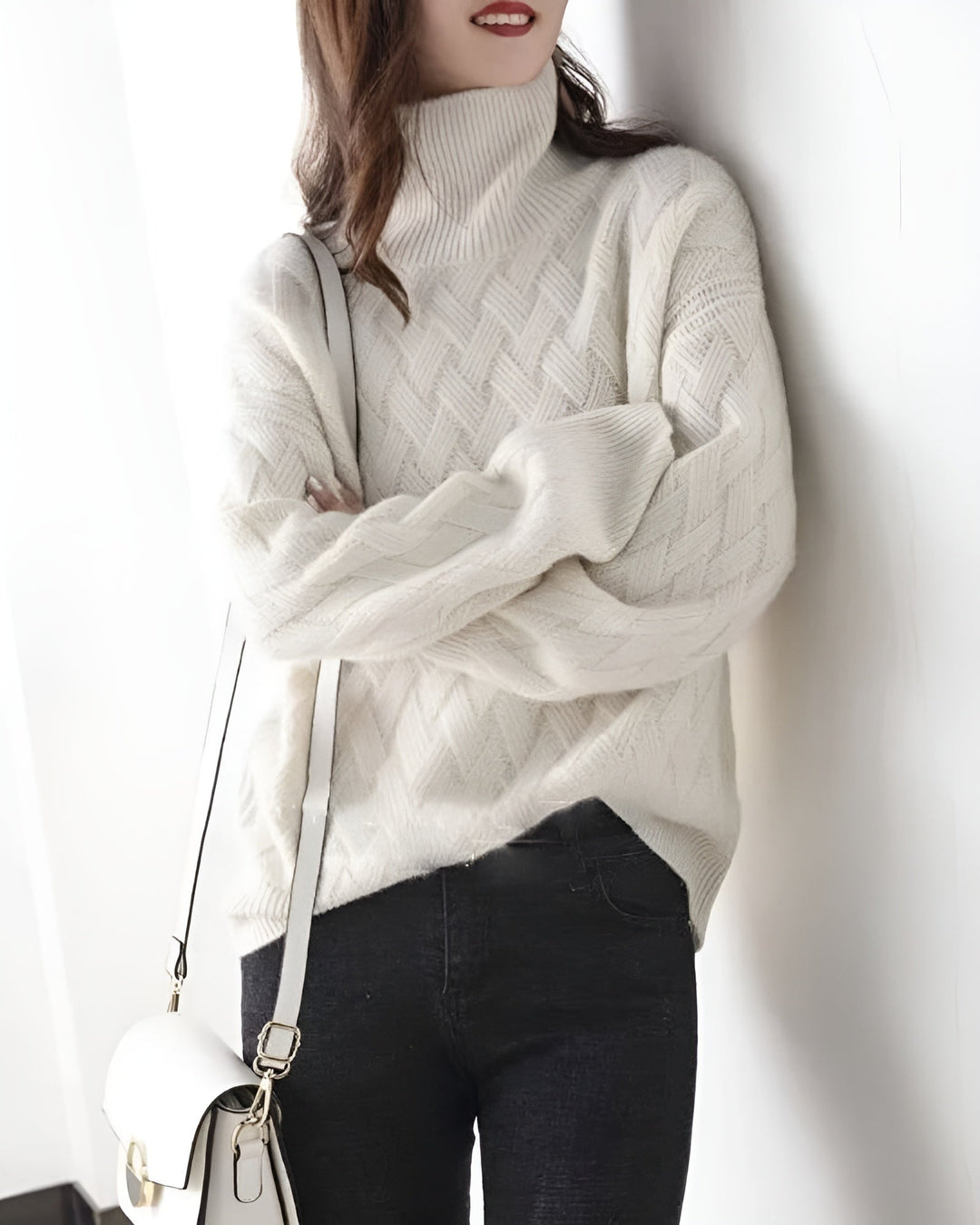 NEUTRAL CABLE TURTLENECK SWEATER