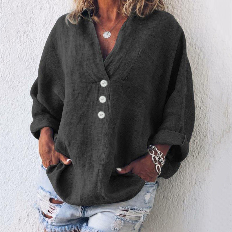 PAIGE - V-NECK LINEN BLOUSE