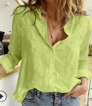 HEIDI - LONG SLEEVE LINEN BLOUSE