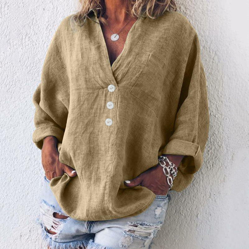 PAIGE - V-NECK LINEN BLOUSE