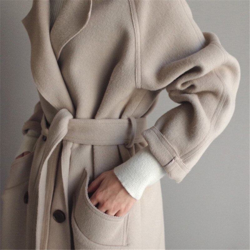 SAGE - WOOL TRENCH COAT