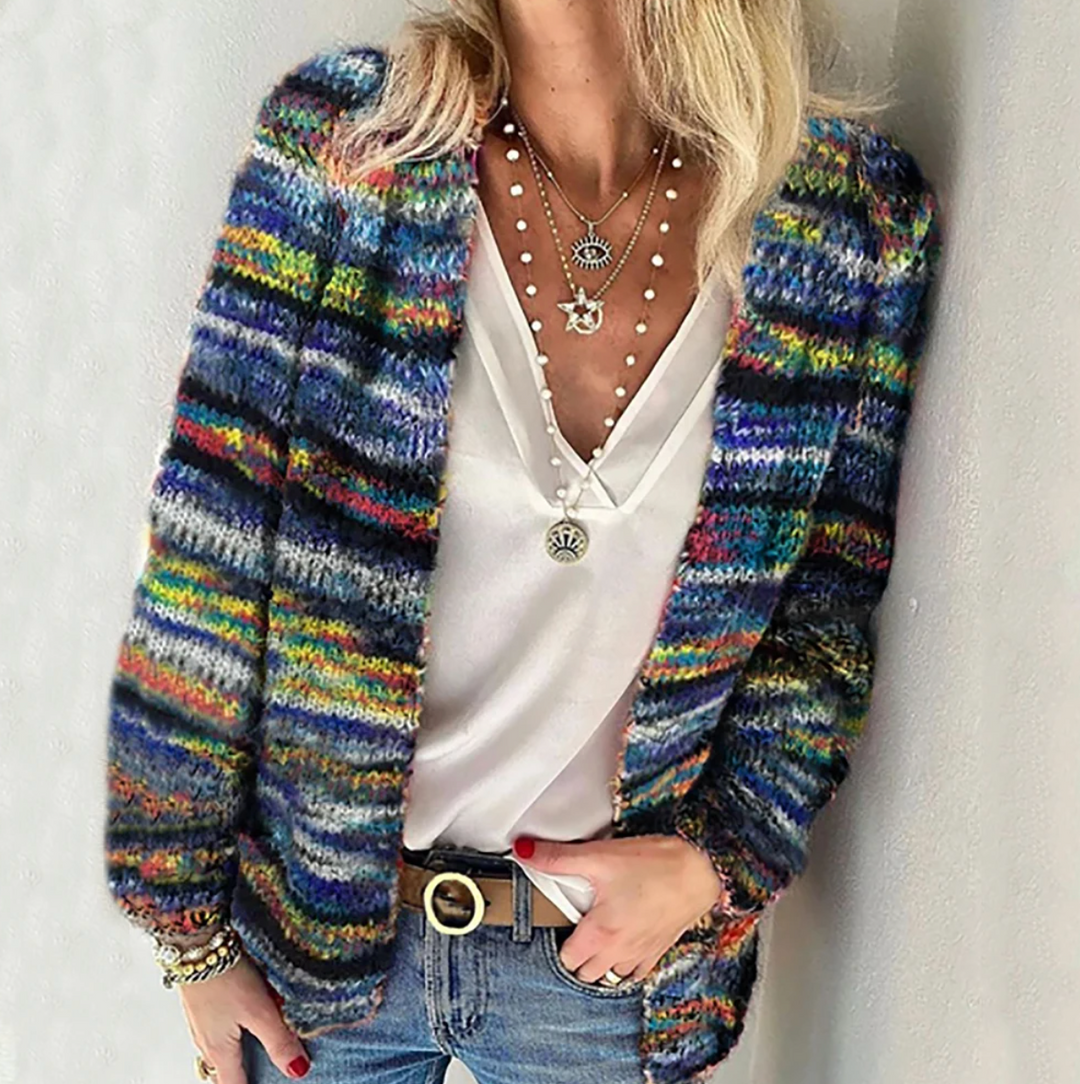 COLOURPLAY STRIPED CARDIGAN