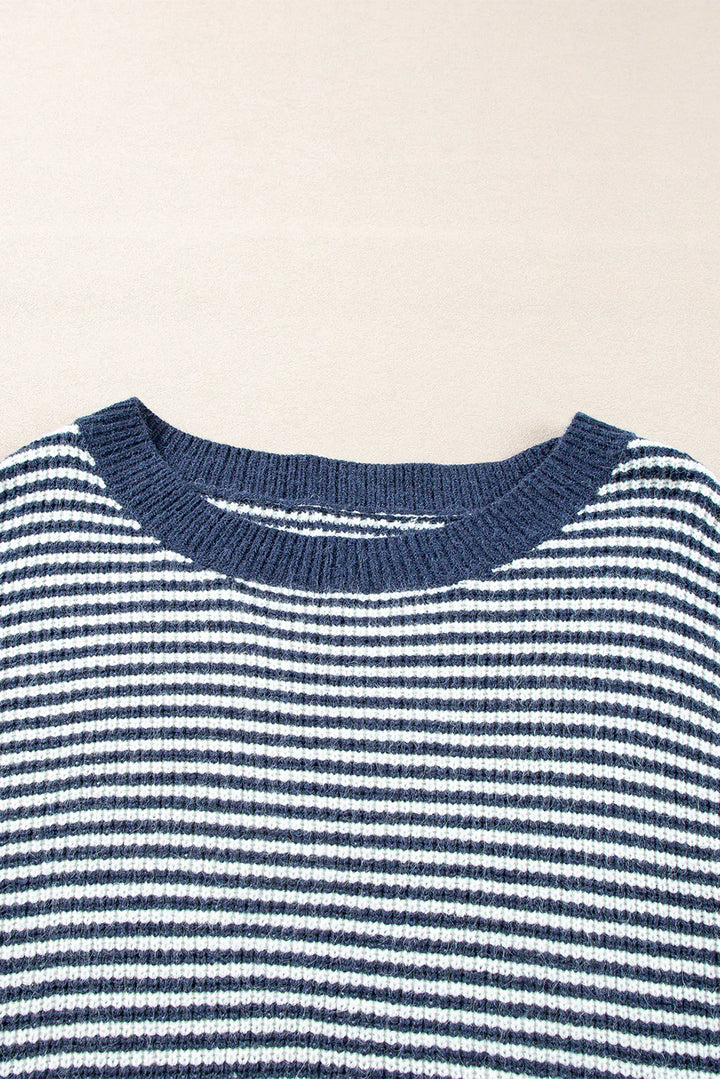 GRACIA - STRIPED OFF-SHOULDER SWEATER