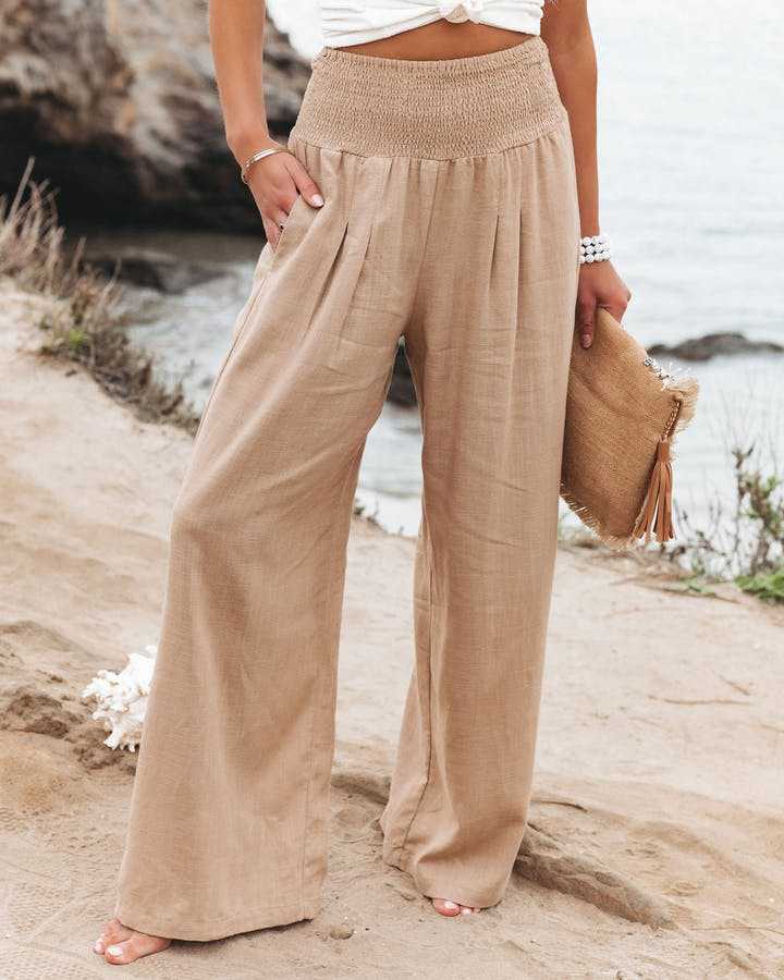 BLANCA - LINEN WIDE LEG TROUSERS