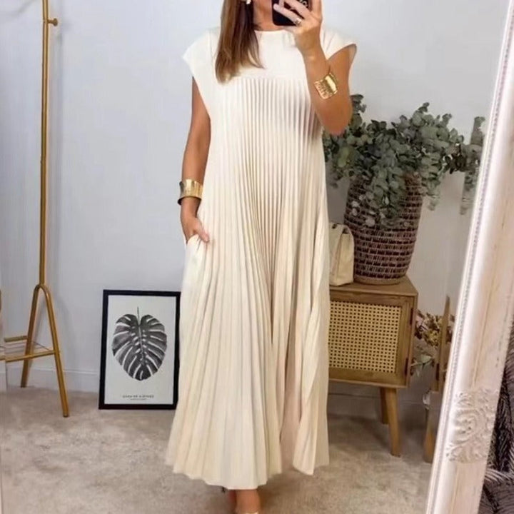 FLEUR - PLEATED LONG MAXI DRESS