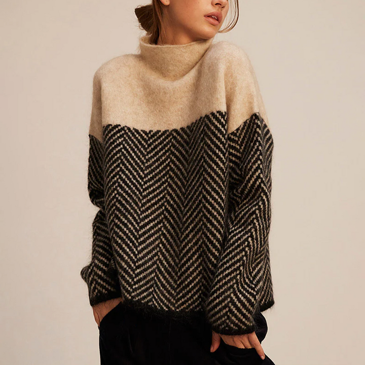 ALINE - SOFT CHEVRON TURTLENECK