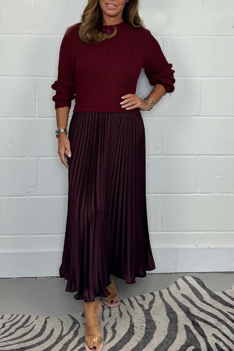 JAYA - SWEATER WITH PLEATED SKIRT