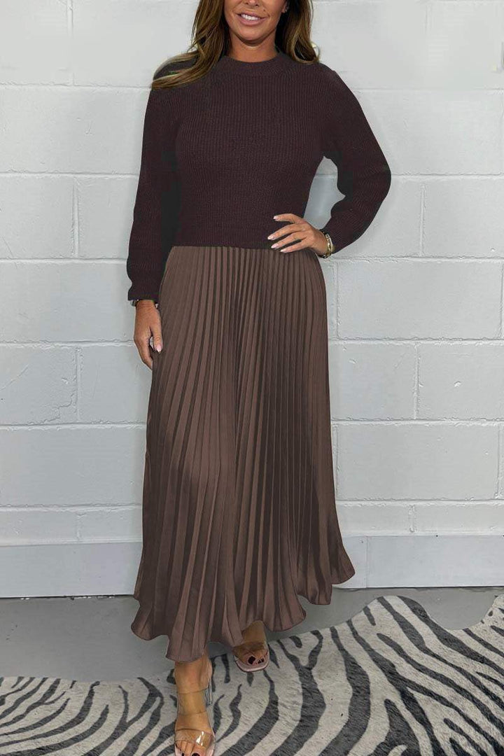 JAYA - SWEATER WITH PLEATED SKIRT