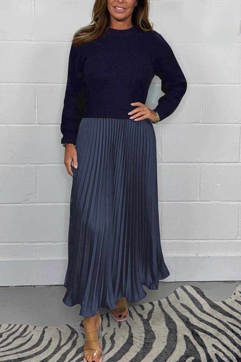 JAYA - SWEATER WITH PLEATED SKIRT