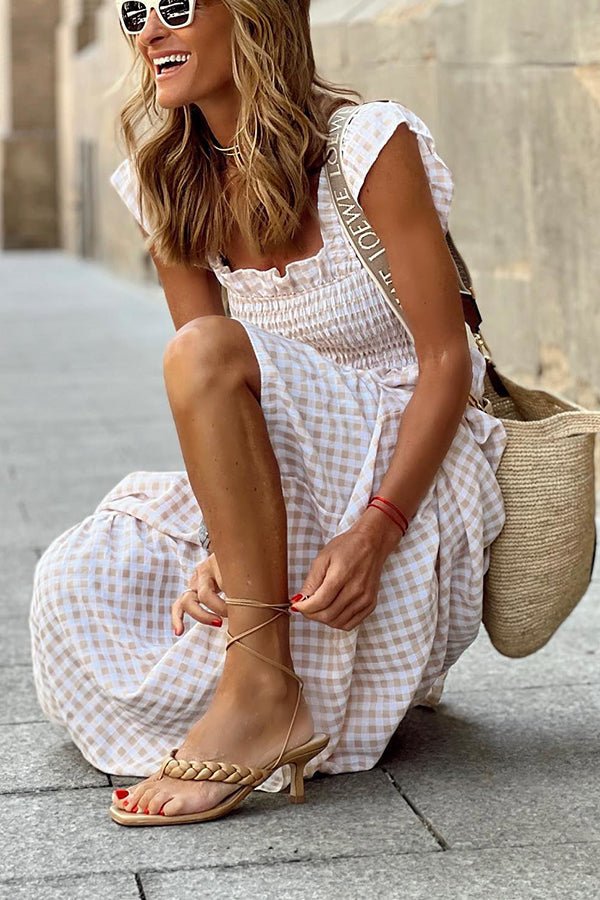 NOEMIE - CHEQUERED MAXI-DRESS