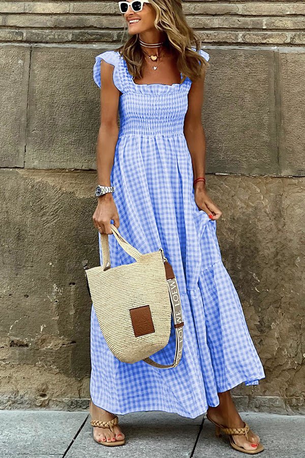 NOEMIE - CHEQUERED MAXI-DRESS