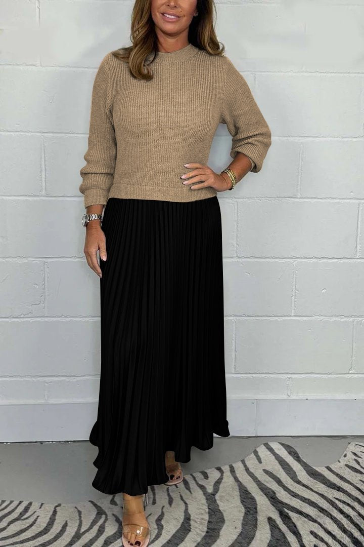 JAYA - SWEATER WITH PLEATED SKIRT