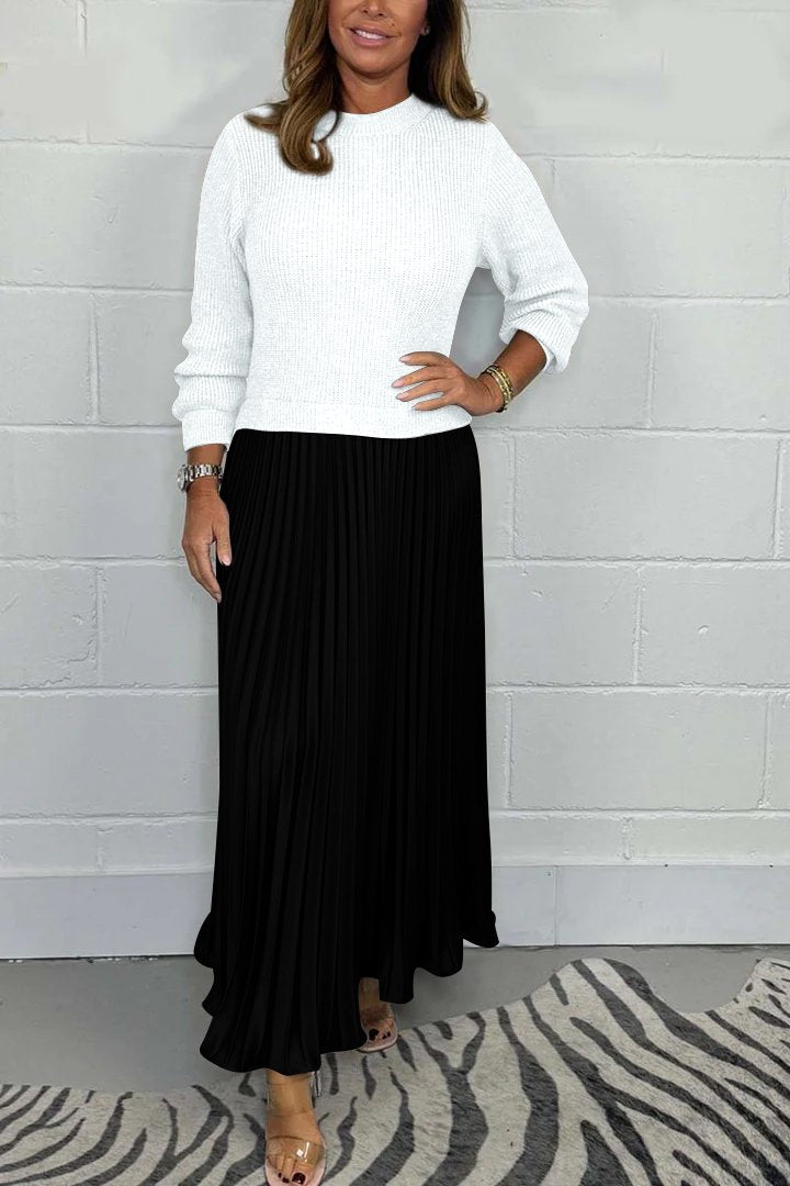 JAYA - SWEATER WITH PLEATED SKIRT