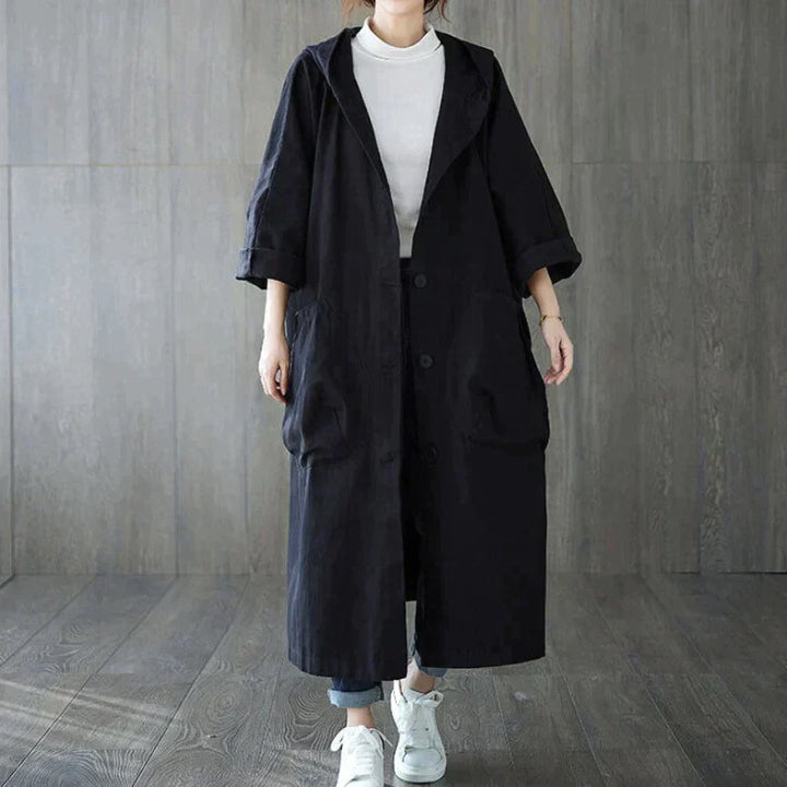 CARINA - OVERSIZED HOODED TRENCHCOAT