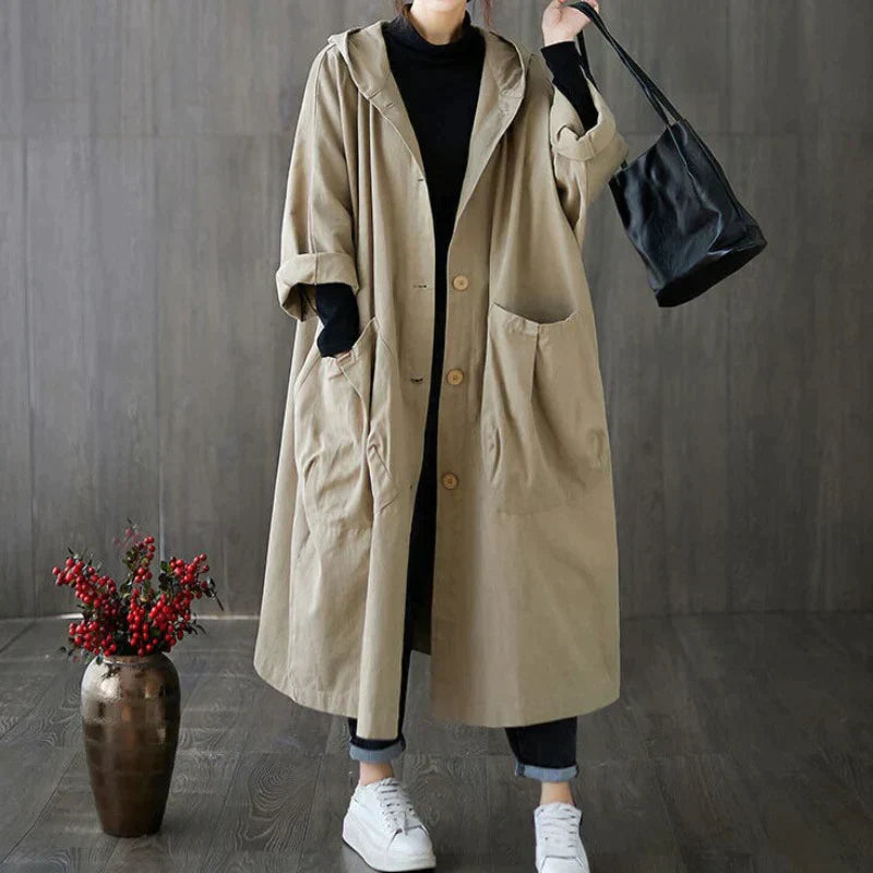 CARINA - OVERSIZED HOODED TRENCHCOAT