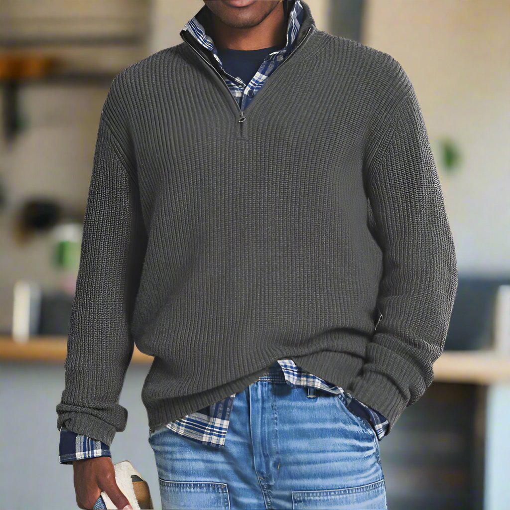 VINCE HALF-ZIP KNIT SWEATER