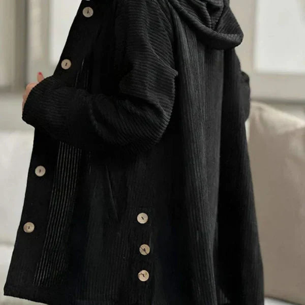 SOFT HOODED RIBBED COAT