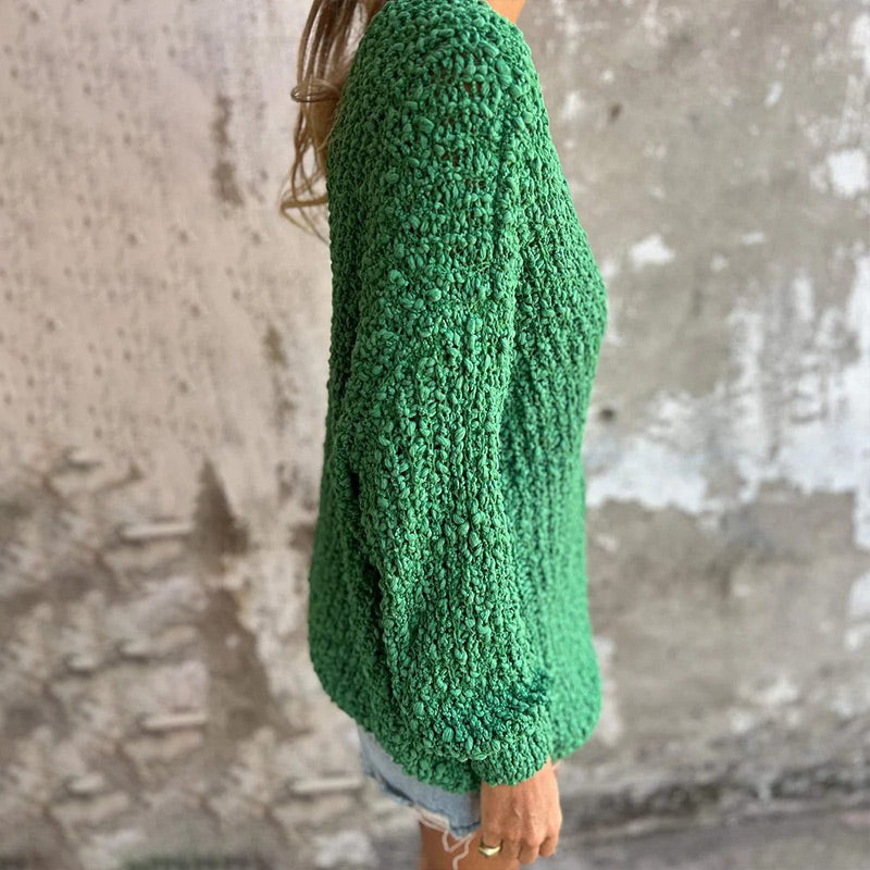 TILLY - KNITTED OPEN-NECK SWEATER